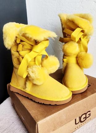 Ugg australia високі уггі жовті натуральна вовна