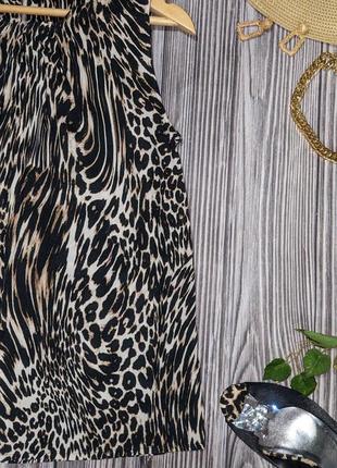 Леопардовая тонкая блуза из вискозы m&s collection #25783 фото