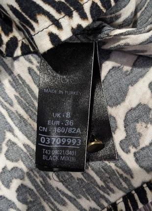 Леопардовая тонкая блуза из вискозы m&s collection #25786 фото