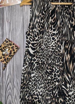 Леопардовая тонкая блуза из вискозы m&s collection #25782 фото