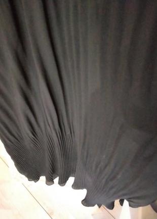 Платье черное гофрое длинное брендовое нарядное zara5 фото