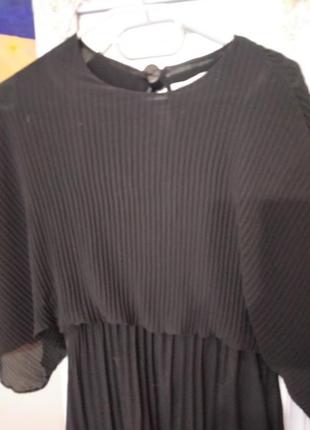 Платье черное гофрое длинное брендовое нарядное zara3 фото