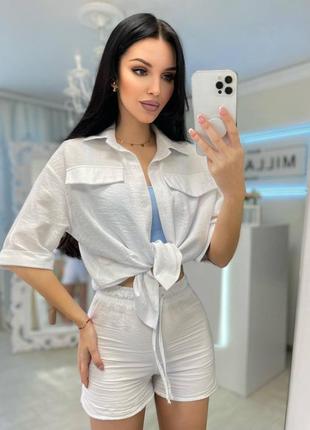 Костюм "вояж" рубашка и шортики🍒
материал - натуральный лён