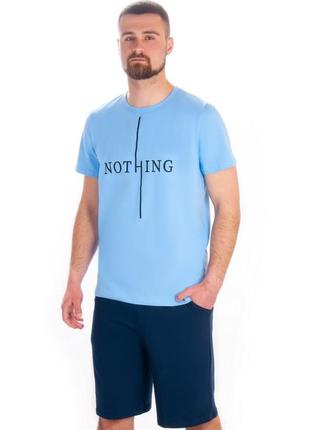 Чоловіча піжама літня, мужская пижама хлоповая, мужской помплект футболка и шорти, чоловічий комплект футболка та шорти