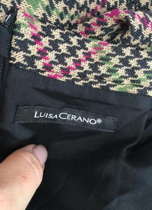 Шерсть,юбка-карандаш,разноцветная клетка(гусиная лапка),luisa cerano,люкс бренд,оригинал2 фото