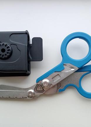 Ножницы тактические для медиков, мультитул 6в1 с чехолом blue1 фото