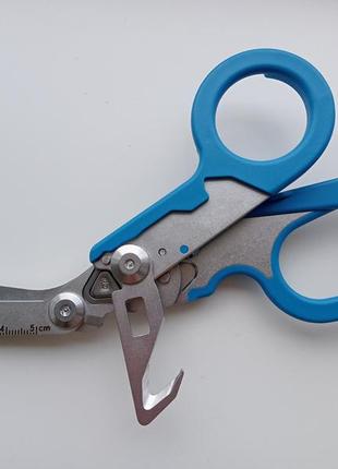 Ножницы тактические для медиков, мультитул 6в1 с чехолом blue2 фото