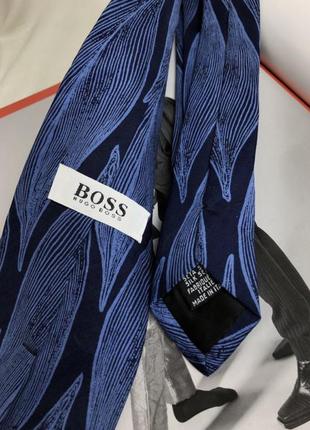 Шовкова краватка hugo boss в листя яскрава оригінальна принт шовк3 фото