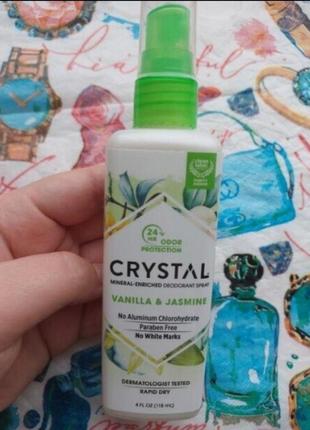 Crystal body deodorant мінеральний дезодорант спрей із запахом ванілі та жасмину