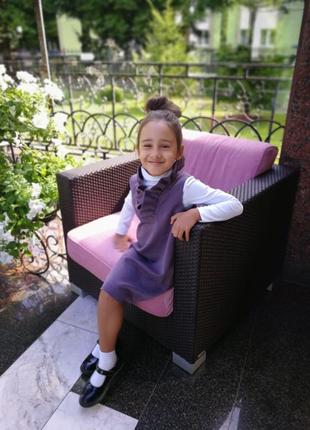 Школьное платье сарафан на 1 сентября в школу на девочку6 фото