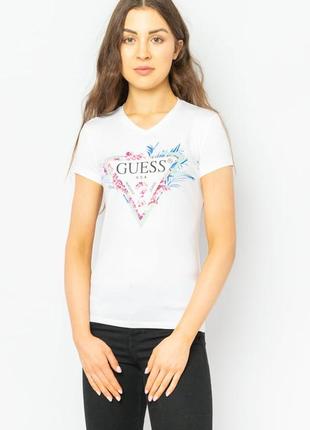 Женская футболка guess с принтом и стразами7 фото