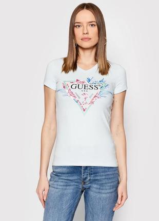 Женская футболка guess с принтом и стразами