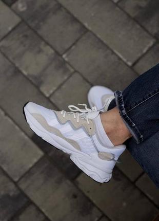 Спортивные, летние кроссовки adidas ozweego white10 фото