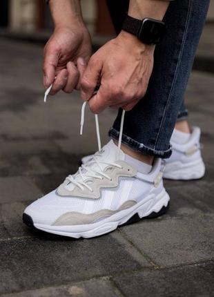 Спортивные, летние кроссовки adidas ozweego white1 фото