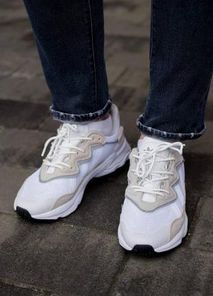 Спортивные, летние кроссовки adidas ozweego white3 фото