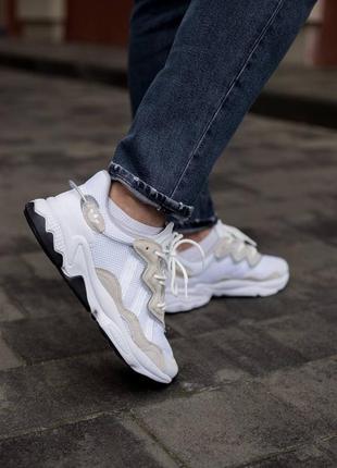 Спортивные, летние кроссовки adidas ozweego white4 фото