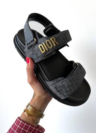 Летние сандалии в стиле dior slippers logo black10 фото