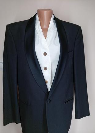Шерстяной (45%) винтажный костюм с лампасами дорогого бренда10 фото
