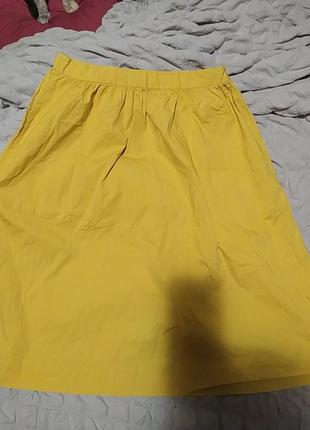 Великолепная желтая юбка миди, ротер +-465 фото