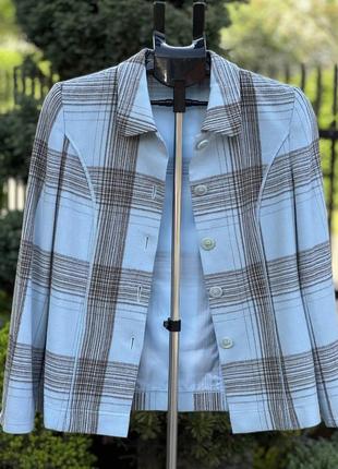 Delmod німеччина стильний піджак блейзер сорочка шерсть клітинка s/m6 фото
