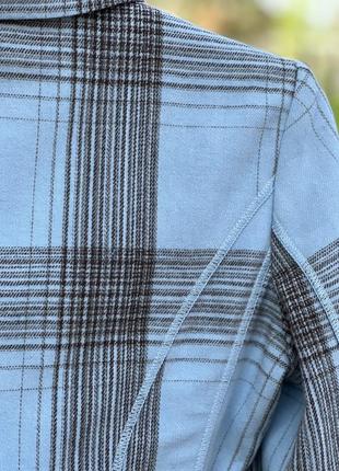 Delmod німеччина стильний піджак блейзер сорочка шерсть клітинка s/m9 фото