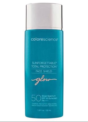 Сонцезахисний крем для обличчя з ефектом сяйва colorescience face shield glow spf 50