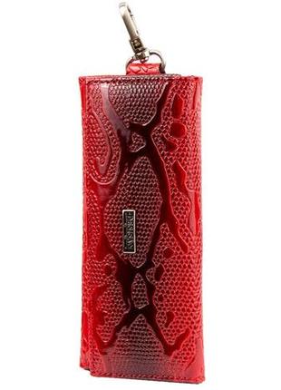 Шкіряна жіноча ключниця desisan червона2 фото