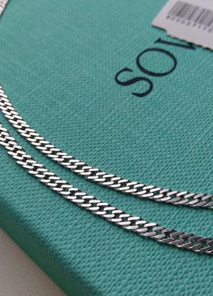 Серебряная цепочка цепь плетение двойной ромб 450см серебро 925 пробы