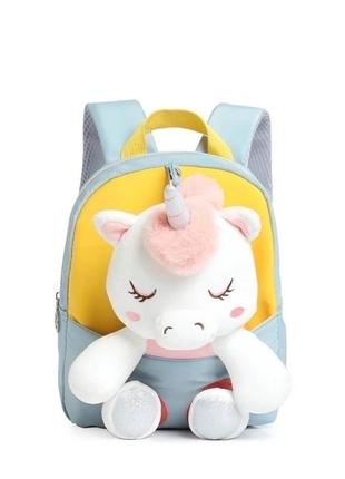 Рюкзак рюкзачок сумка с игрушкой единорогом мишкой