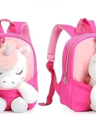 Рюкзак рюкзачок сумка с игрушкой единорогом мишкой2 фото