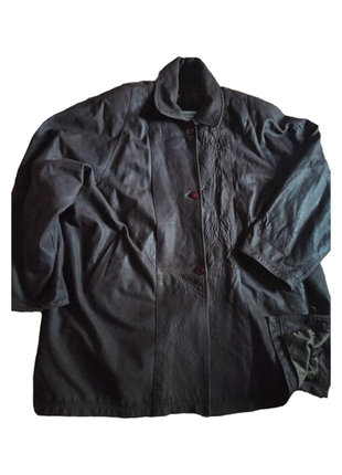 66-70 розмір. коричнева шкіряна куртка великий розмір.1 фото