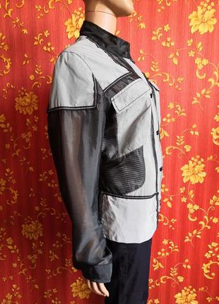 Стильная куртка ветровка с прозрачными вставками с органзы nice connection4 фото
