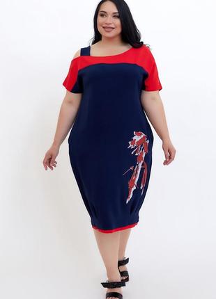 Сукня жіноча напівприталеного силуету з коротким рукавом5 фото