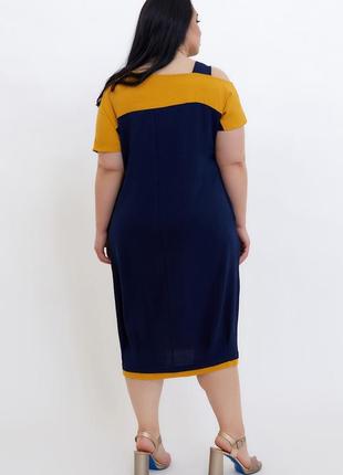 Качественное женское платье больших размеров из крепа2 фото