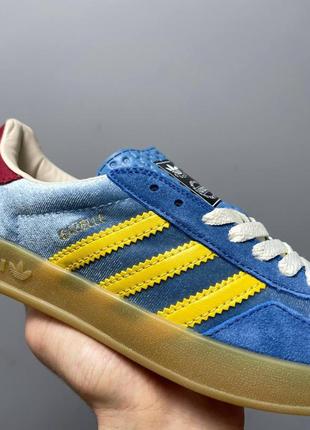 Женские кроссовки adidas x gucci gazelle blue 409 фото