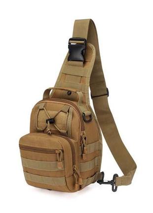 Армейская тактическая нагрудная сумка. тактическая однолямочная сумка койот1 фото