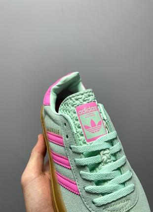 Женские кроссовки adidas gazelle bold mint pink 3910 фото