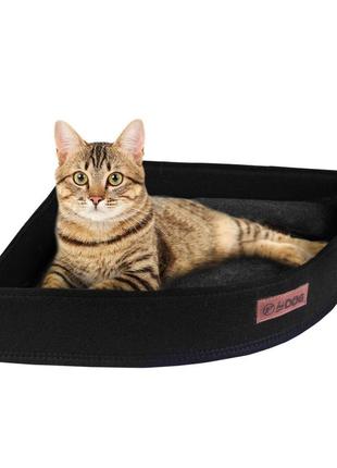 Лежанка для кота собаки угловая 42x42x70x10 см черная