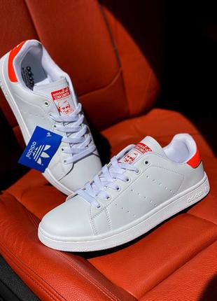 Adidas stan smith red and white
