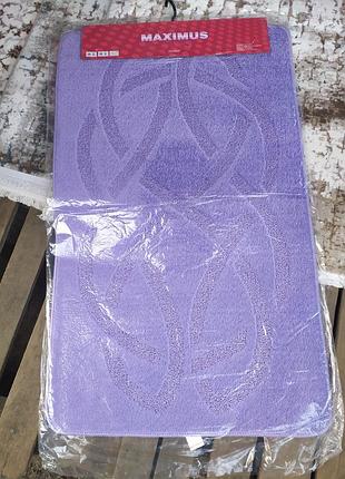 Комплект килимків для ванни maximus 60*100+60*50см фіолетовий 0091