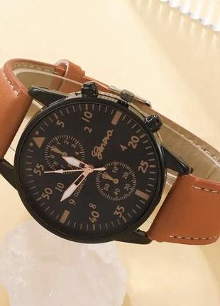 Подарунковий набір для чоловіків: наручний годинник з 3 стильними браслетами - діам. 4 см, довж. 24 см, шир рем 2 см, без коробки.5 фото