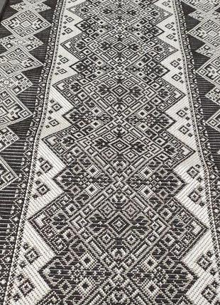 Доріжка безворсова на відріз natura 939-19 коричневий! вишиванка рожка