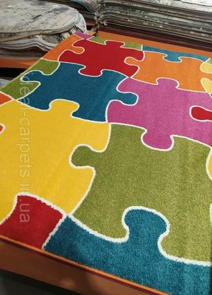 Килим в дитячу kids 2*3м пазли короткий ворс