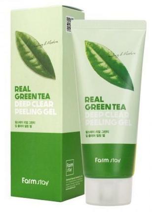 Пилинг-гель с экстактом зеленого чая farmstay green tea real deep clear peeling gel