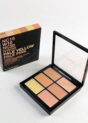 Палетка для коррекції обличчя mac studio fix conceal and correct palette light 6g