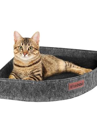 Лежанка для кота собаки угловая 50х50х85х11 см серая