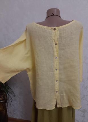 Невероятно красивое бохо льняная блуза рубах туника 100% лен италия6 фото