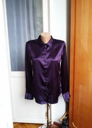 Шелковая рубашка h&m 100% шелк