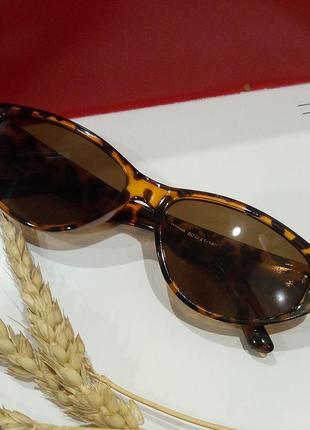 Мега стильные очки с леопардовым принтом коричневые