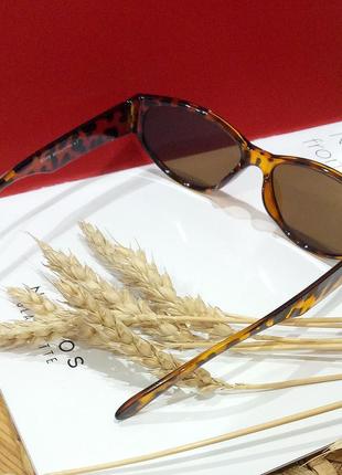 Мега стильные очки с леопардовым принтом коричневые4 фото